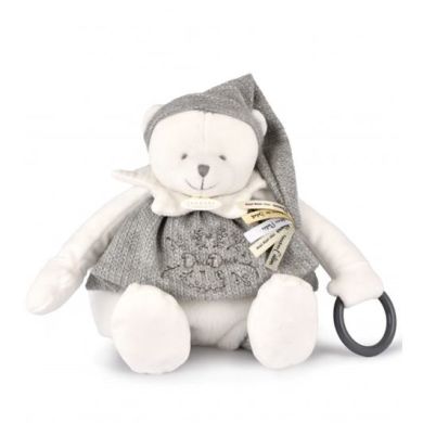 Мягкая игрушка-развивашка Мишка серый с кольцом, 30см DouDou DC4338