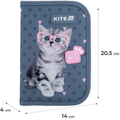 Пенал Kite 1 відділення 2 відвороти з наповненням Studio Pets SP25-622H-1
