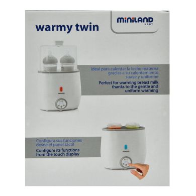 Підігрівач-стерилізатор на 2 пляшечки Miniland Warmy Twin 89197, Білий