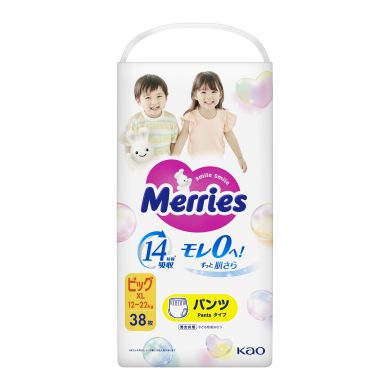 Трусики-подгузники детские размер XL 12-22 кг/38 шт (SJ) Merries 4901301425881, XL