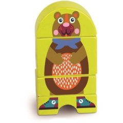 Деревянная развивающая игрушка для детей Oops Медвежонок 16007.11, Зелёный