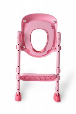 Детское сидение с лесенкой на унитаз с полиуретановым кольцом Babyhood розовое BH-122P, Розовый
