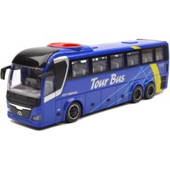 Игрушечная машинка Автобус инерционный с рулем (свет, звук) синий, 1:16 WY1107A