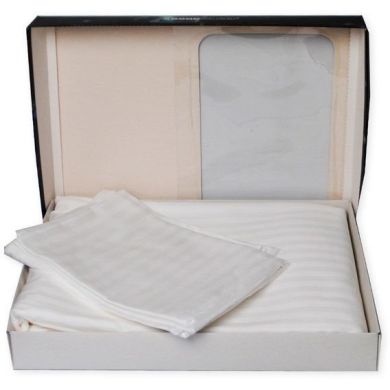 Комплект евро постельного белья Stripe Beige SoundSleep сатин-страйп белый Sound sleep 93357135