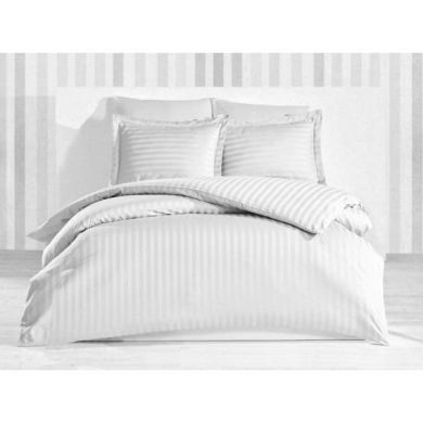 Комплект евро постельного белья Stripe Beige SoundSleep сатин-страйп белый Sound sleep 93357135