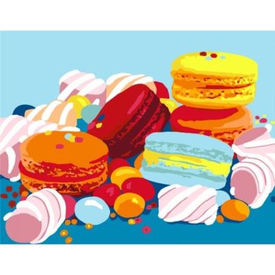 Набор, картина по номерам Sweet Macaroons, 35х45 см, ROSA START N00013628