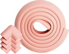 Набір захисні куточки Babyhood 4 шт і захисна стрічка 2 м рожевий BH-603P, Рожевий