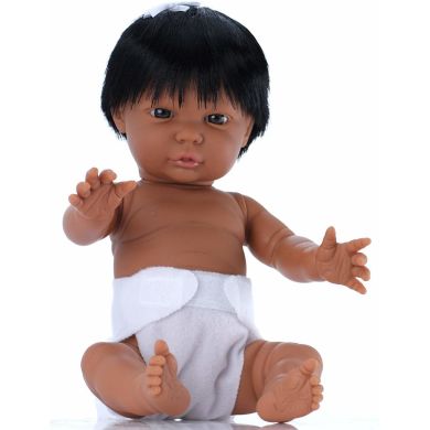 Пупс с анатомическими признаками с волосами мальчик The Doll Factory Tiny babies 34 см 06.61706
