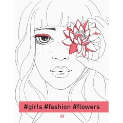 Разукрашка girls fashion flowers Жорж 289622