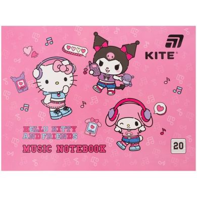 Зошит для нот А5, 20 л, Hello Kitty HK26-405
