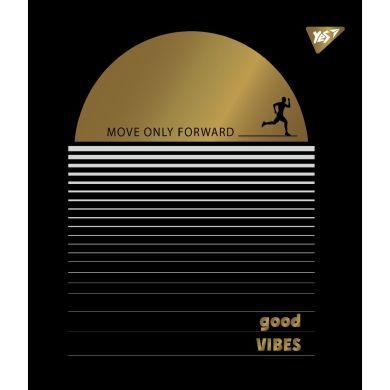 Зошит для записів А5/96 лін. YES Good vibes мат. ВДЛ+ УФ-спл+Pantone Gold 766911