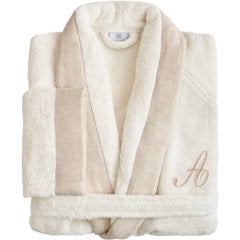 Банный халат чел, LEONARDO, с буквой "К", р.M Белый Biancoperla