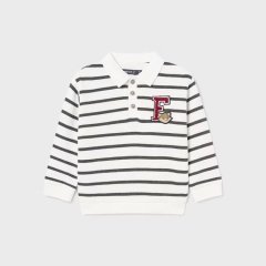 Детский свитшот с полосатым воротником Mayoral 74 Молочный 2459