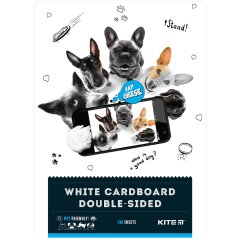 Картон білий (10 аркушів), A4 Dogs Kite K22-254