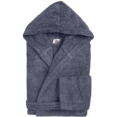 Халат PERLA с капюшоном, Размер M, DENIM Biancoperla Синий