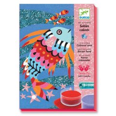 Художній комплект малювання кольоровим піском і блискітками Djeco Райдужні рибки DJ08661