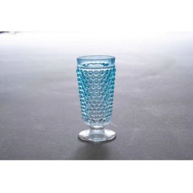 Набір склянок для напоїв 2шт/300 мл Hobnail лазурний із ножкою KLIMCHI 41013/300-361/27
