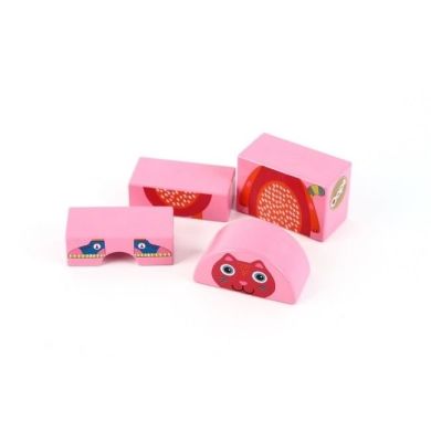 Дерев'яна розвиваюча іграшка для дітей Oops Котик 16007.21, Рожевий