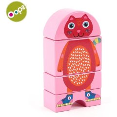 Деревянная развивающая игрушка для детей Oops Котик 16007.21, Розовый