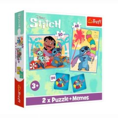 Пазлы 2 in1+memos Lilo&Stitch Счастливые 93585