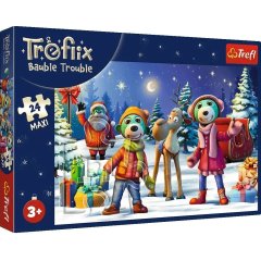 Пазлы 24 Maxi Winter time with Trefliks Трефлики строят снеговика Trefl 14375
