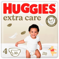 Підгузки Huggies Extra Care Size 4 (8-16 кг) 33 шт 5029053583143 9400778/9400724 , 33