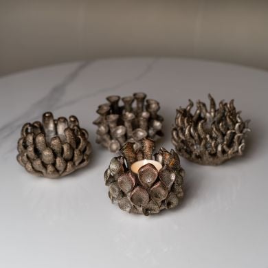 Подсвечник для свечи-таблетки &Oslash;10,5x7,5 см SERINA, фарфор, бронзовый Light&Living 7793650