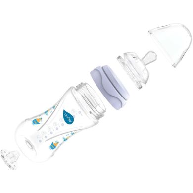 Пляшка для годування антиколькова Nuvita Mimic 250 мл 3м + блакитна NV6030Blue, Блакитний