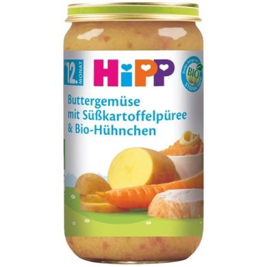 Пюре органическое HiPP Овощное с бататом и курицей для детей с 12 месяцев 250 г 4062300198838