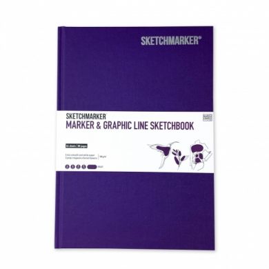 Скетчбук SketchMarker В5 44 листов 180 г фиолетовый MGLHM/BLACK