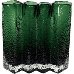Стеклянная ваза на 4 отвотри зеленая h20см Shishi AS 70867