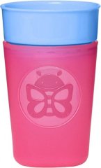 Склянка-непроливайка Skip Hop Метелик з кришкою рожевий 266 мл 252029, Рожевий