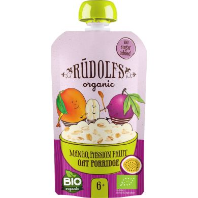 Овсяная молочная каша Rudolfs с манго и маракуйей органическая с 6 месяцев 4751017941812