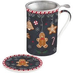 Чашка з фільтром з порцеляни 300мл в коробці GINGERBREAD POZZI MILANO 0280GING
