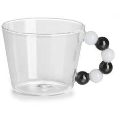 Collier Набір 2 прозорих чашки, біло-сіра ручка, V 200 мл IVV 9097.2