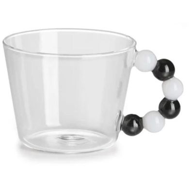 Collier Набір 2 прозорих чашки, біло-сіра ручка, V 200 мл IVV 9097.2