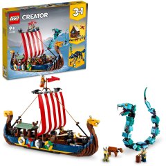 Конструктор Корабель вікінгів і Мідгардський змій LEGO Creator 31132