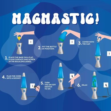 Лава-лампа Magmastic! Серебряная Legami 2 лампочки E14 R39 мощностью 30 Вт LAV0002