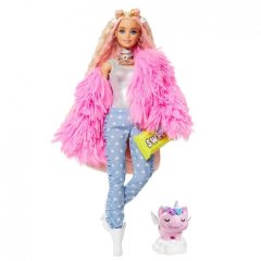 Кукла Barbie Барби «Экстра» в розовой пушистой шубке GRN28