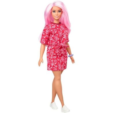 Лялька Barbie Барбі Fashionistas в червоній сукні у турецький огірок GHW65