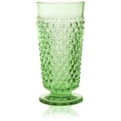 Набор стаканов для напитков 2шт/300 мл Hobnail светло-зеленый с ножкой KLIMCHI 41013/300-51/27