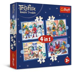 Пазлы 4in1 (12, 15, 20, 24) В Трефликсе идет снег Trefl 34657