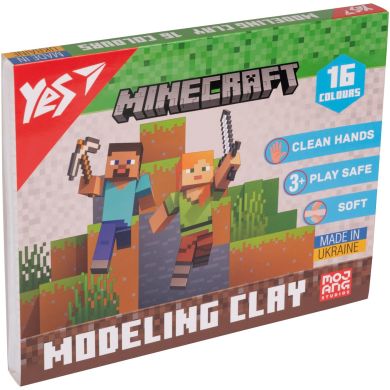 Пластилін Yes, 16 кольорів 320г Minecraft 540674