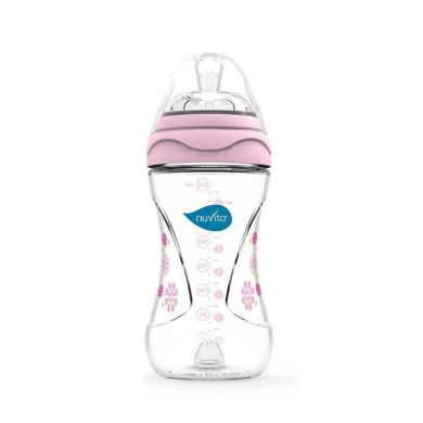 Бутылочка для кормления антиколиковая Nuvita Mimic 250 мл 3м + розовая NV6030Pink, Розовый