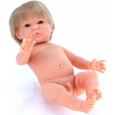 Пупс с анатомическими признаками с волосами мальчик The Doll Factory Tiny babies 34 см 06.60706