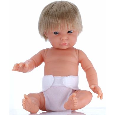 Пупс с анатомическими признаками с волосами мальчик The Doll Factory Tiny babies 34 см 06.60706