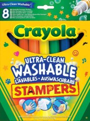 Набір фломастерів з міні-штампами (ultra-clean washable), 8 шт Crayola 256343.012