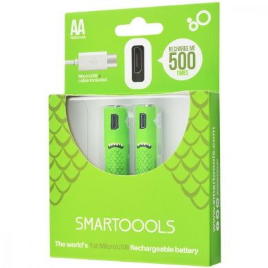 Акумуляторні батарейки Smartoools USB АА 1000mah 2 шт 22615