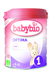 Дитяча суха молочна суміш BabyBio Optima-1 до 6 міс 800 г 58031 3288131580319