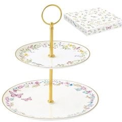 Двоярусна підставка для торта &Oslash; 16/21 см з порцеляни FANCY GARDEN POZZI MILANO M006R3491FGAR